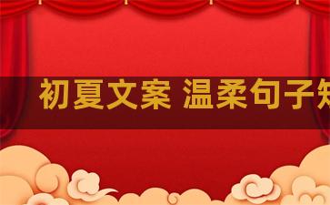初夏文案 温柔句子短句